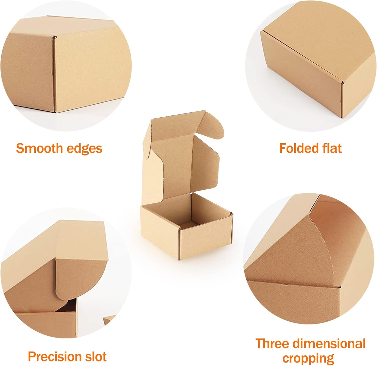 PHAREGE 7x5x2 inch Shipping Boxes 50 Pack, Brown Cardboard Gift Boxes with Lids for Wrapping Giving Women Men Presents, Small Corrugated Mailer Boxes for Packaging Mailing Small Business - Image 5